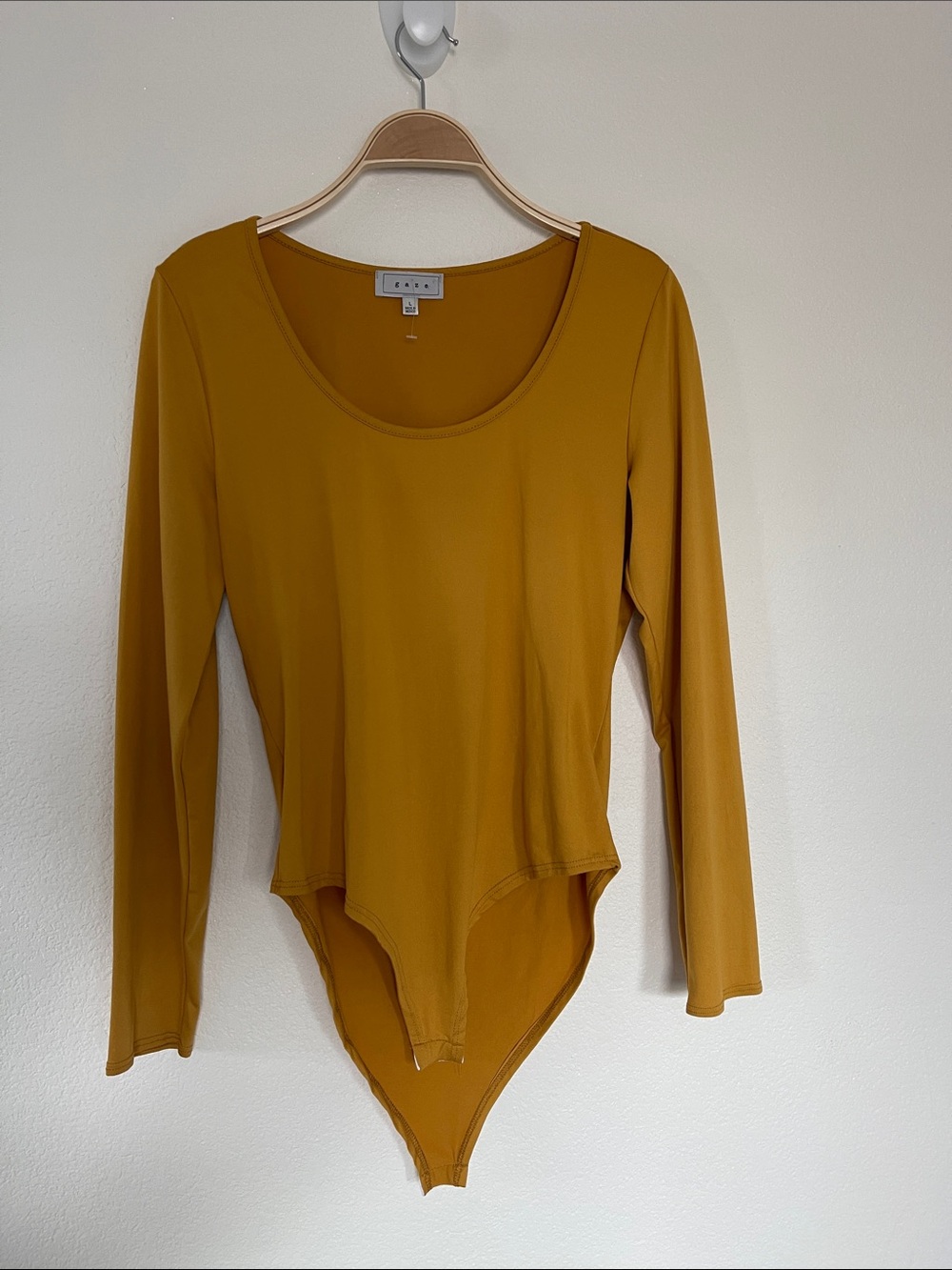 gaze Mustard Long-Sleeve Scoop Bodysuit